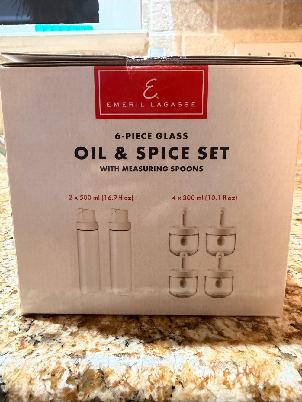 6-Piece Glass Oil & Spice Set - Clear